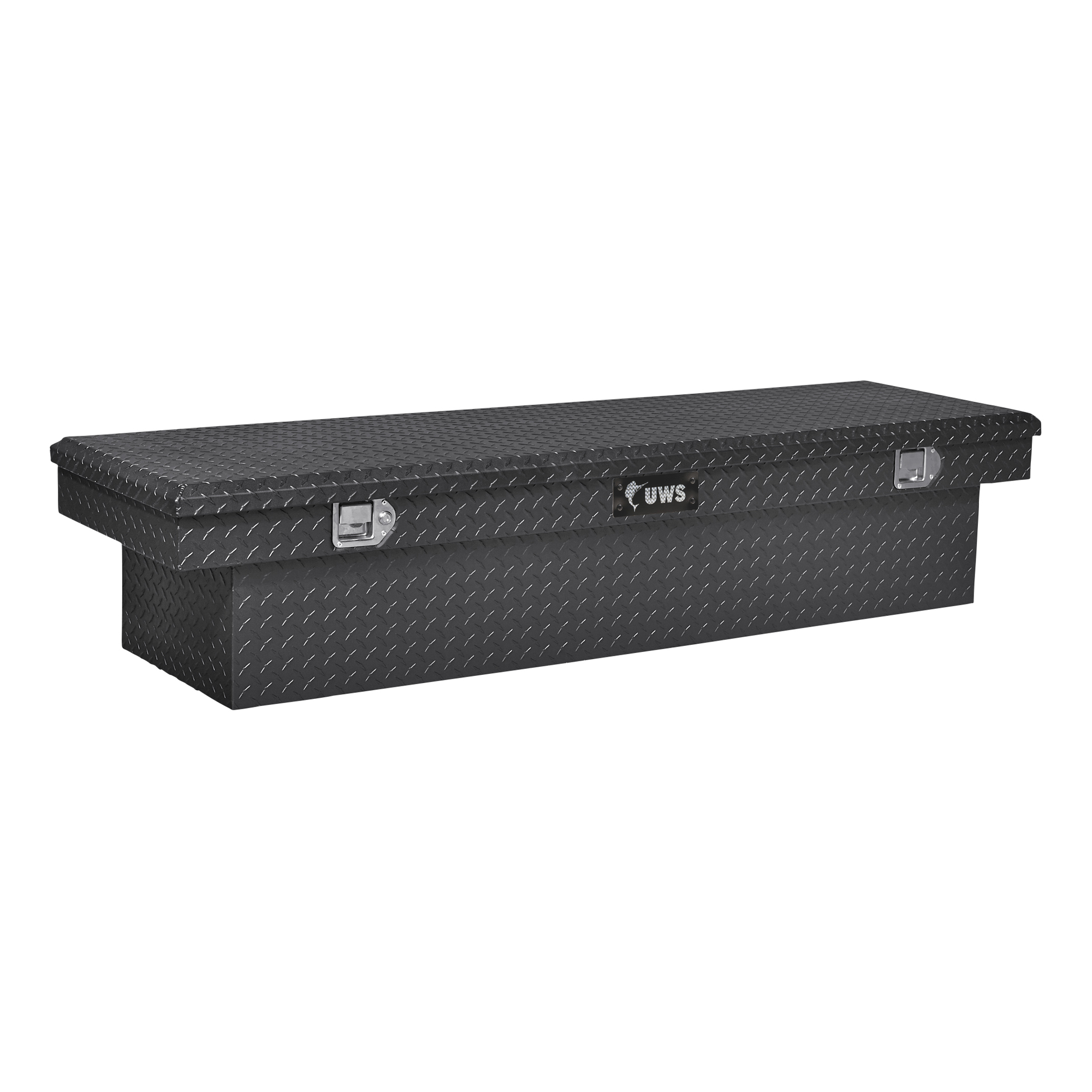 UWS, 63in. Crossover Truck Tool Box, Width 63.875 in, Material Aluminum, Color Finish Gloss Black, Model# EC10322